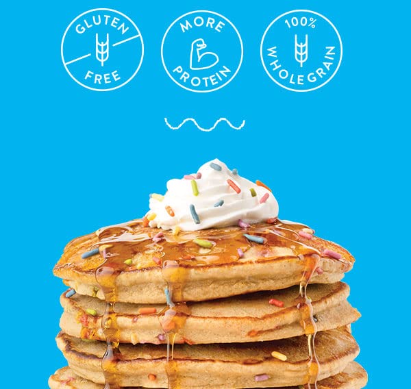 Miss Jones Baking Confetti Pop Oat Pancake And Waffle Mix - Made With Oat Flour, Gluten Free, 10G Of Protein, 100% Whole Grains, 13.99 Ounce (Pack Of 1)