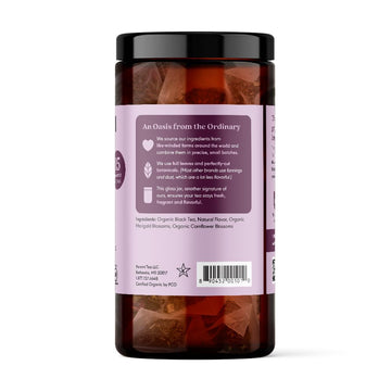 Paromi Earl Grey Organic Black Tea, Signature Jar, 15 Count (Pack Of 6)