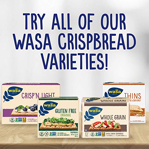 Wasa Light Rye Crispbread, 9.5 oz (Pack of 12), Rye Crackers, Non-GMO Ingredients, Fat Free