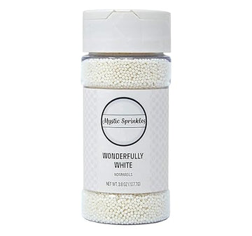 Mystic Sprinkles Solid Color Nonpareils 3.8Oz Bottle (Wonderfully White)