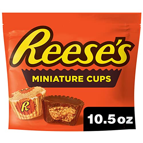 HERSHEYs Reeses Miniature Cups Milk Chocolate & Peanut Butter Share Pack, 297 Grams, Orange