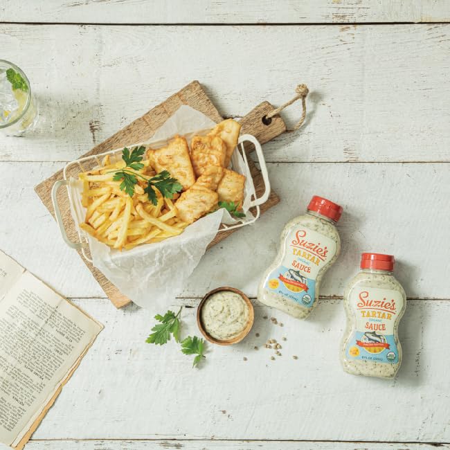 SUZIES Organic Cocktail Sauce, 8 Fl Oz - No Artificial Ingredients, Gluten-Free, Perfect for Dipping and Cooking