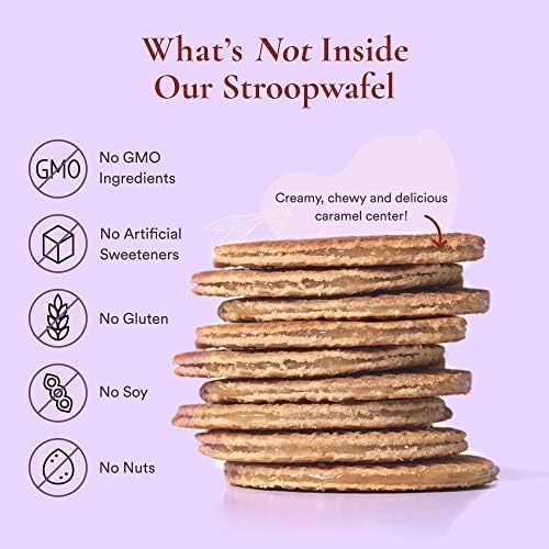 Gluten Free Organic Stroopwafels By Swoffle - Caramel Filled & French Vanilla | (2) Cases, (16) Of Each Flavor | 1.16Oz Wafers |