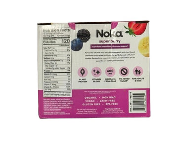 Noka Organic Superfood Fruit Smoothie Pouches – Super Berry (12 Count) | Vegan, Gluten-Free, Dairy-Free, No Added Sugar | Plant Protein & Flax Seed Healthy Snack