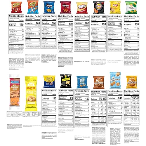 Frito Lay Ultimate Classic Snacks Package, Variety Assortment of Chips, Cookies, Crackers, & Nuts, (Pack of 40) (Packaging May V