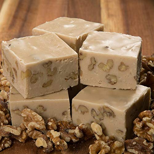Betsys Fancy Fudge Maple Walnut Fudge, Gluten Free, 1 LB in 4 Wrapped Pieces, Handmade in Maine