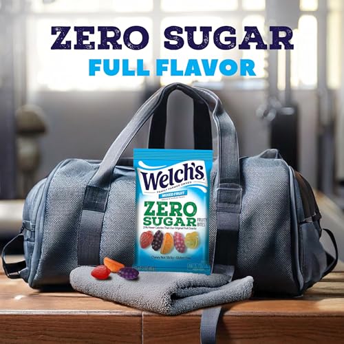 Welch s Zero Sugar Fruity Bites, Mixed Fruit Snack Box, Gluten Free & Sugar Free Snacks, 3oz Snack Packs (Pack of 6)