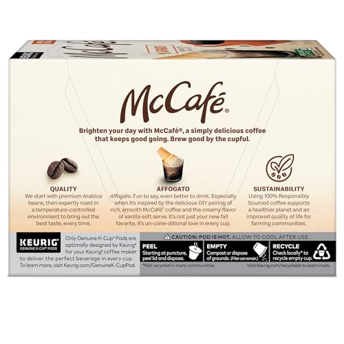 McCafe Affogato Single Serve Keurig K-Cup Pods Flavored Coffee Limited Edition 60-Count Box (6 Packs of 10)