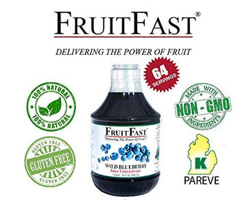 Wild Blueberry Juice Concentrate By Fruitfast - (32 Fl Oz) Unsweetened, 65 Brix Pure Concentrated Blueberry Juice - 100% Dark Wi