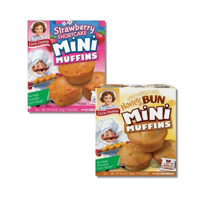 Mini Muffins Variety Pack, Cosmic, Strawberry Shortcake, Blueberry, Honey Bun, Birthday, Chocolate Chip 6 Pack