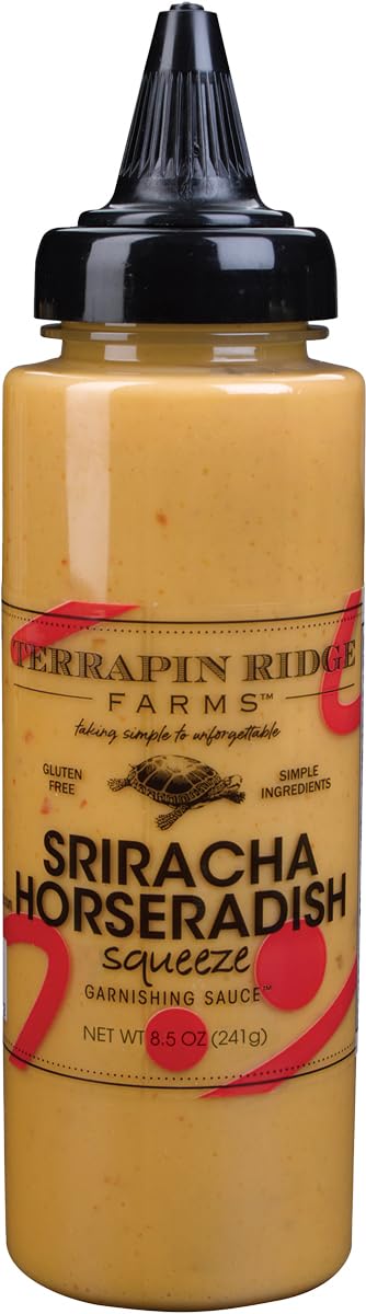 Terrapin Ridge Sriracha Horseradish Sauce - Bold & Spicy - 8.5 oz, Gluten-Free, Keto Friendly, Red