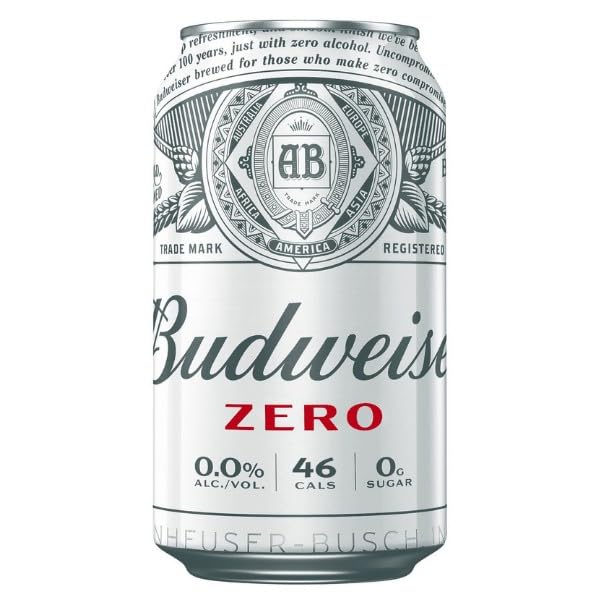 Generic Bud Full Flavored Non-Alcoholic Beer, 0.00 ALC, 50 Cal, Pack of 24 Cans, 12 Fl Oz