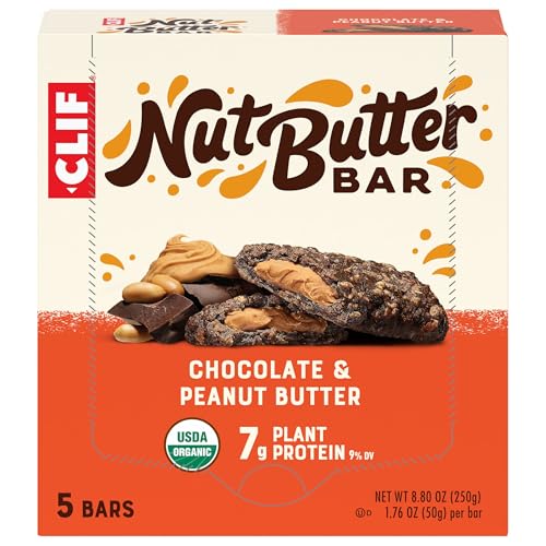 CLIF Nut Butter Bar - Chocolate Peanut Butter - Filled Energy Bars - Non-GMO - USDA Organic - Plant-Based - Low Glycemic - 1.76