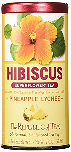The Republic Of Tea Pineapple Lychee Superflower Tea 36 Count, 3 Pack