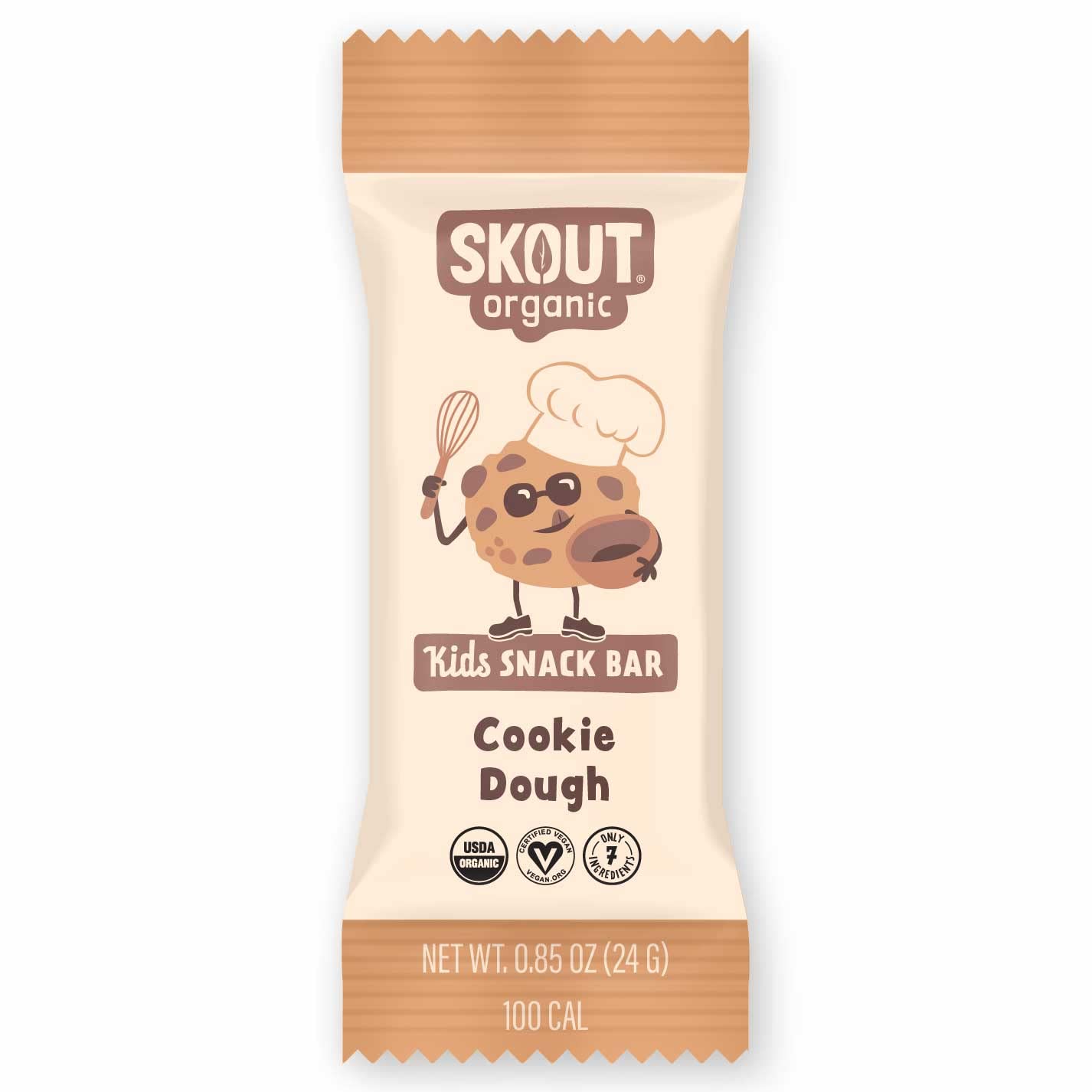 Skout Organic Cookie Dough Kids Snack Bars (18 Pack) | Organic Kids Snack Bars | School Snacks & Lunch Snacks | Vegan & Paleo |