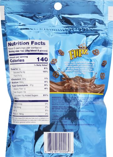 Flipz Milk Chocolate Covered Pretzels, 5 Oz, 3 Pk