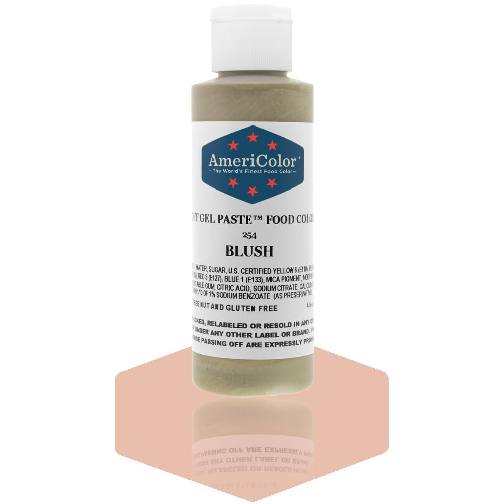 AmeriColor, Blush, 4.5 Ounce Bottle, Soft Gel Paste Food Color