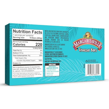 Margaritaville Freezer Bars, Assorted Flavors, 1 Oz Bars,10 Ice Bars