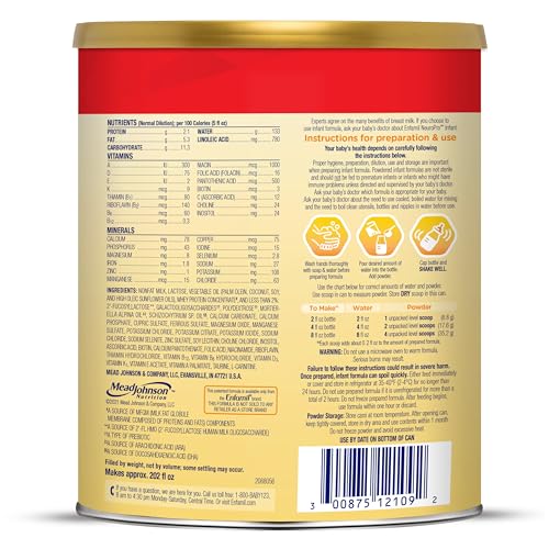Enfamil Neuropro Baby Formula, Brain And Immune Support With Dha, Iron And Prebiotics, Infant Formula Inspired By Breast Milk, Non-Gmo, Powder Can, 28.3 Oz (Pack Of 4)