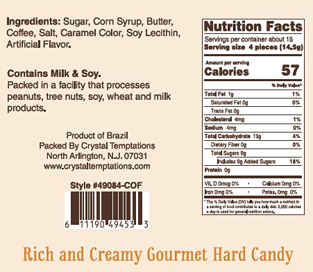 Candy Shop Coffee Candy, Rich And Creamy Gourmet Hard Candy In Resealable Bag (Coffee, 7 Oz)