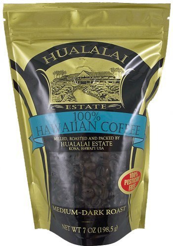 Hualalai Estate Hawaiian Whole Bean Coffee - Medium Dark Roast - Pesticide-Free - 7 oz
