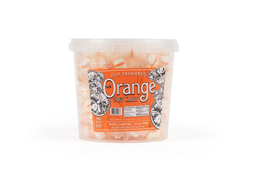 Stewart Old Fashioned Orange Candy Puffs - 27 oz Tub, Fat-Free, Gluten-Free, Pure Cane Sugar, Classic Soft/Hard Texture, Made in USA