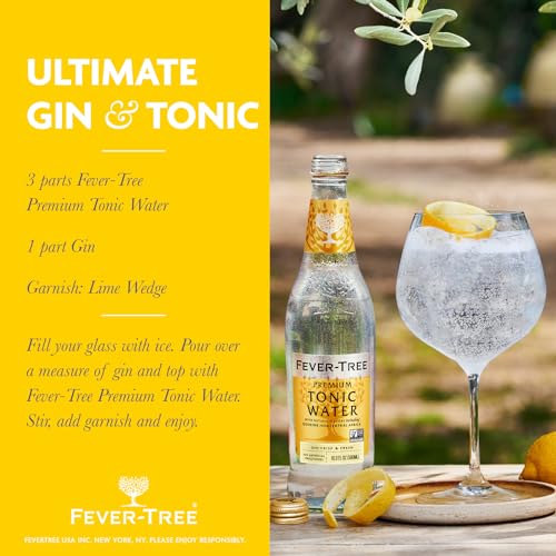 Fever-Tree Indian Tonic Water - Premium Mixer - 500 ML Bottles - Pack of 8 - Naturally Sourced Ingredients, No Artificial Sweeteners