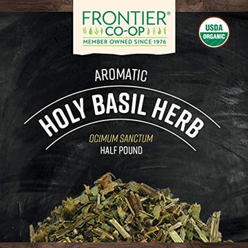 Frontier Co-Op Organic Tulsi Holy Basil Herb, 8Oz Bulk Bag - Highly Aromatic With Minty Flavor - Perfect For Cooking, Tulsi Tea