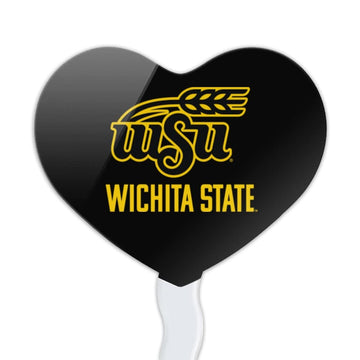 GRAPHICS & MORE Cupcake Picks Set of 6, Acrylic, Wichita State University, Heart Decoration, Model CUPCAKE.HEART.CLCWSU.Z007503