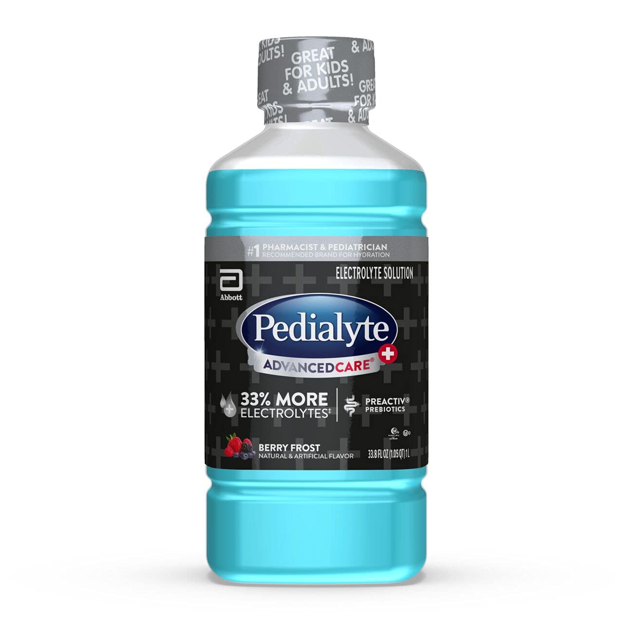 Pedialyte Advancedcare Plus Berry Frost, 33.8 Fl Oz Bottle