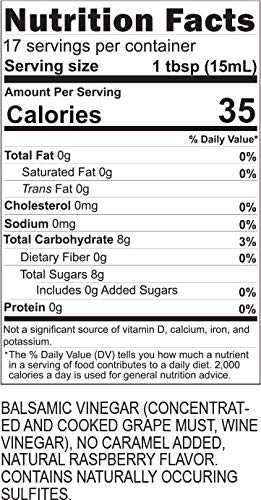Blazing Bella Raspberry Balsamic Vinegar (8.45 Fl Oz - 250Ml) Sweet And Tart Gourmet Aged Balsamic Perfect For Salads And Roaste