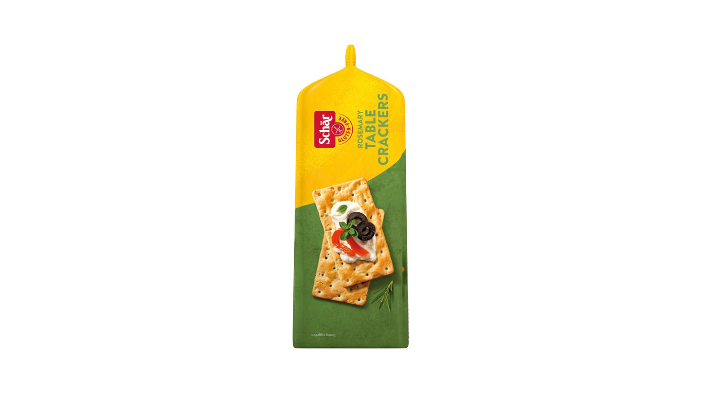 Schar Rosemary Table Crackers 5-Pack - Gluten-Free, Lactose-Free, Non-GMO Crisp Crackers with Savory Rosemary Flavor - Portable