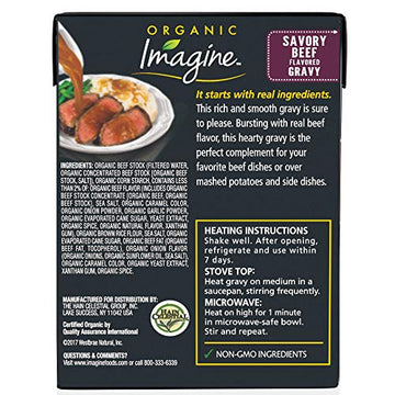 Imagine Organic Gravy, Savory Beef, 13.5 Oz (Pack Of 12)