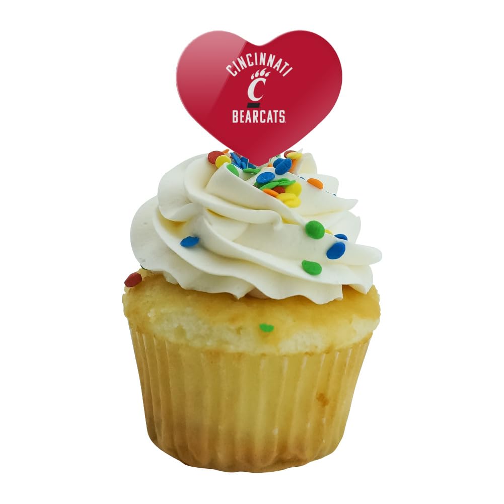 GRAPHICS & MORE Bearcats Logo Cupcake Picks Set of 6 - Acrylic Decoration Toppers