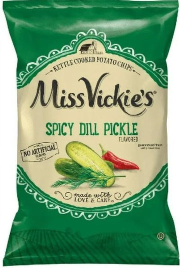 Kettle Cooked Potato Chips By Miss Vickie'S Value Pack Bundled By Superdeals | 1.375 Oz Bag | Spicy Dill Pickle | Pack Of 16 Wit