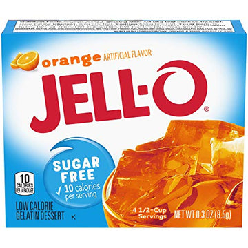 Jell-O Orange Gelatin Dessert Mix, 0.3 oz Boxes, Pack of 6