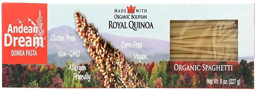 Andean Dream Organic Spaghetti Quinoa Pasta, 8 Oz (3 Pack)
