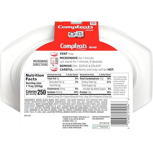 Hormel Compleats Chicken Burrito Bowl, 9 Oz, 6 Pack