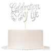 Happy Birthday in Heaven,Celebration of Life Cake Topper for Birthday,Anniversary,Funeral,In Loving Memory, Funeral Decor,Silver