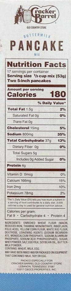 Buttermilk Pancake Mix Cracker Barrel Pancake Mix Large 2 lb box
