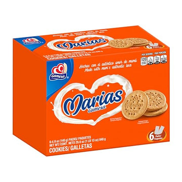 Gamesa Marias Cookies 4.9oz Sleeves, 29.6oz Total (Pack of 6) (Packaging May Vary)