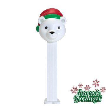 Pez Christmas Polar Bear Dispenser: Polar Bear With Santa Hat With 2 Refill Rolls Of Pez Candy | Christmas Stocking Stuffer | Ch