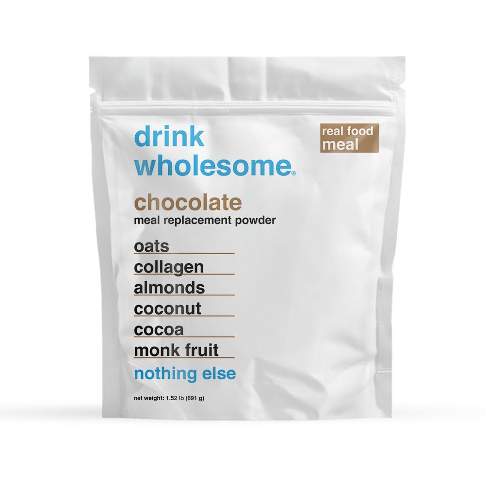 Drink Wholesome Chocolate Meal Replacement Powder - Dairy Free, Gut Friendly, 14 Servings