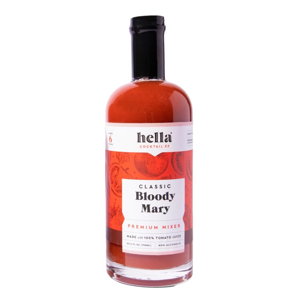 Hella Cocktail Co. Bloody Mary Mixer - All Natural, 750 ml, Made with Real Horseradish and 100% Tomato Juice