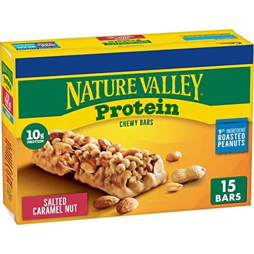 Nature Valley Protein Granola Bars, Salted Caramel Nut, 15 Count, 21.3 OZ - Healthy Snack Bars for Energy and Nutrition
