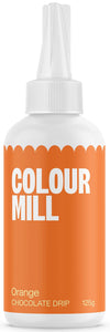 Colour Mill Chocolate Drip Easy-Melt Drizzle for Desserts, 125 Grams Orange