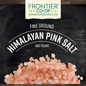 Frontier Co-Op Fine Ground Himalayan Pink Salt, 1-Pound Bulk Bag, Hand-Mined, Kosher, Non Irradiated, Non Eto
