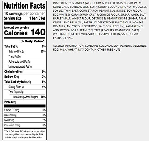 Sunbelt Bakery Peanut Butter Chocolate Chip Chewy Granola Bars, 20 Count, 24.6 cm x 9.3 cm x 26.1 cm