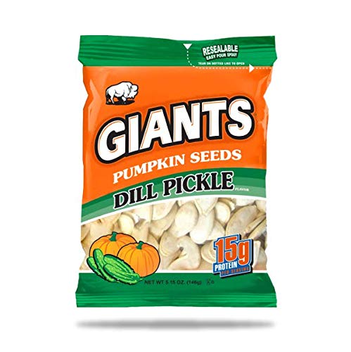 Giants Pumpkin Seeds, Dill Pickle Flavored Roasted 5.15 Oz. (Pack Of 12)