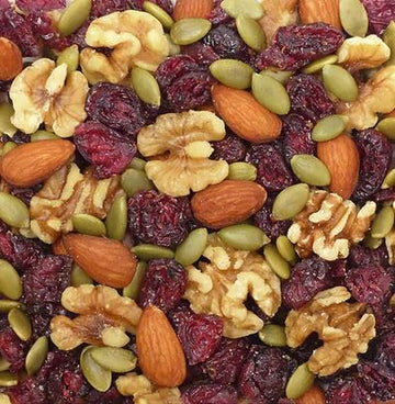 Omega 3 Nut Trail Mix: Cranberries, Almonds, Walnuts & Pumpkin Seeds, Snacking Snack Food Treat, 2 Nice 7oz Bag (14oz Total)